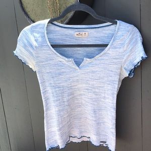 Hollister Ribbed Lettuce-Edge Tee